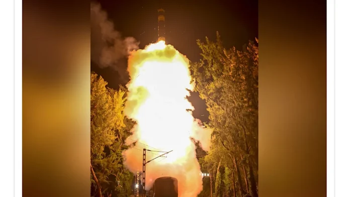 DRDO Agni-Prime missile launch from rail-based mobile launcher