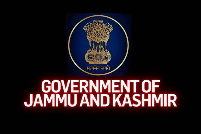 Jammu and Kashmir government office with officials processing recruitment rules
