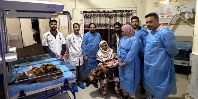 Newborn baby cared for in NICU at GMC Doda